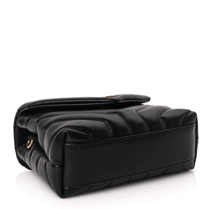 Saint Laurent Calfskin Y Quilted Monogram Toy Loulou Crossbody Bag Black 3 of 9