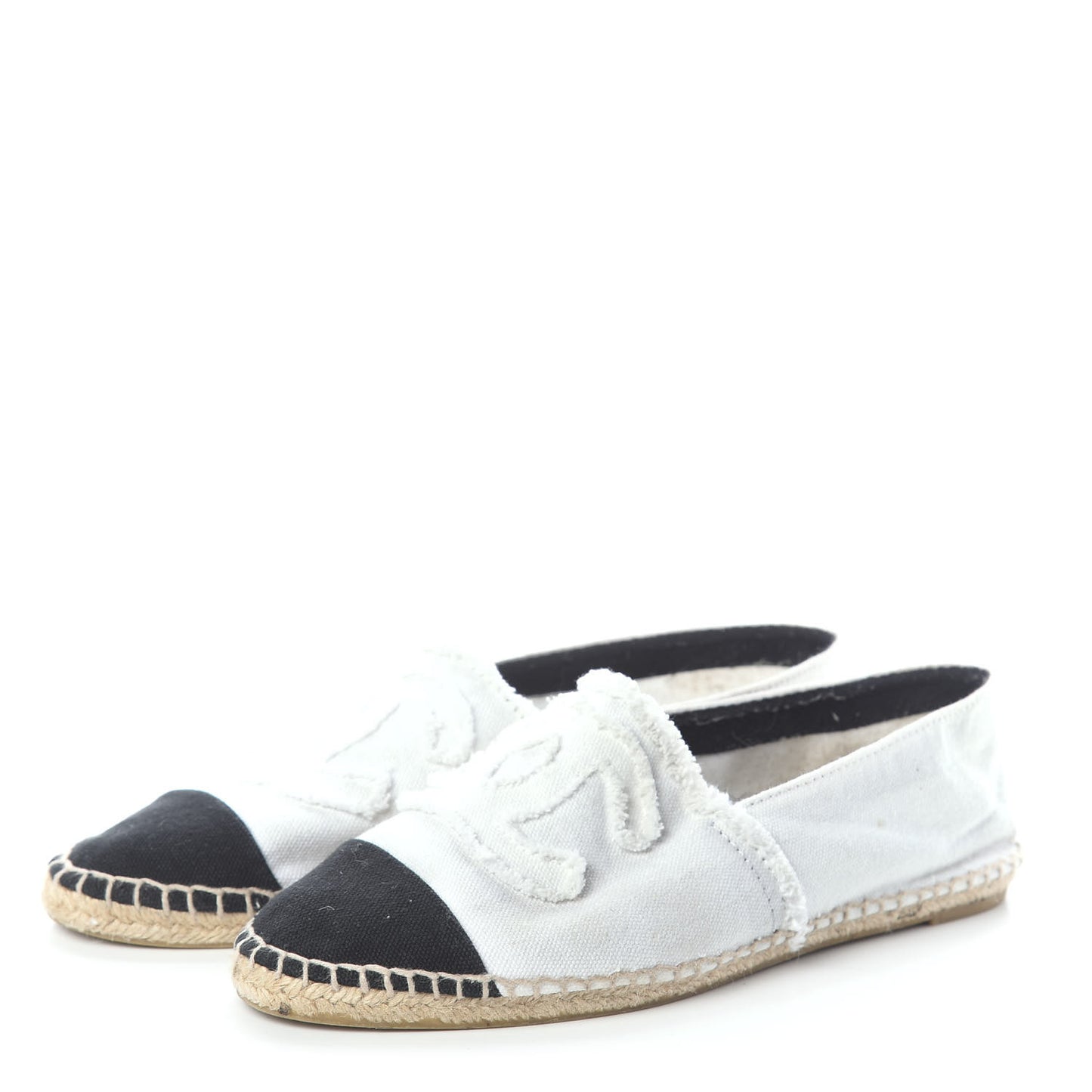 Linen CC Espadrilles 39 White Black