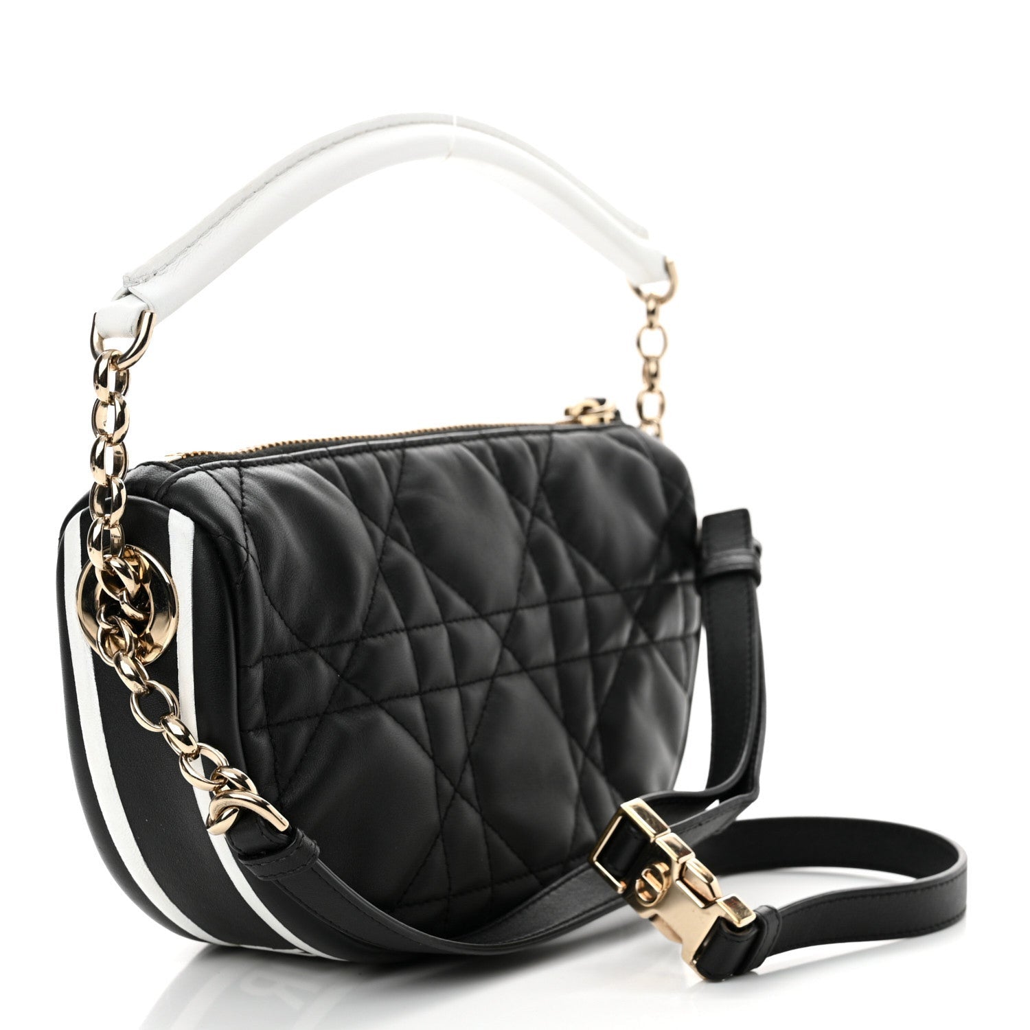 Christian Dior Lambskin Cannage Small Dior Vibe Hobo Bag Black 2 of 8
