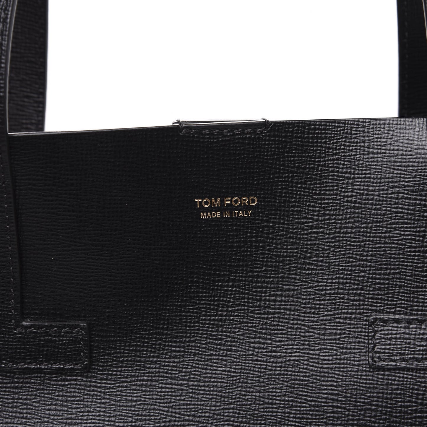 Grained Calfskin Large T Tote Black