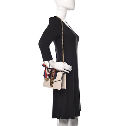 Gucci Calfskin Mini Sylvie Chain Shoulder Bag White 2 of 13