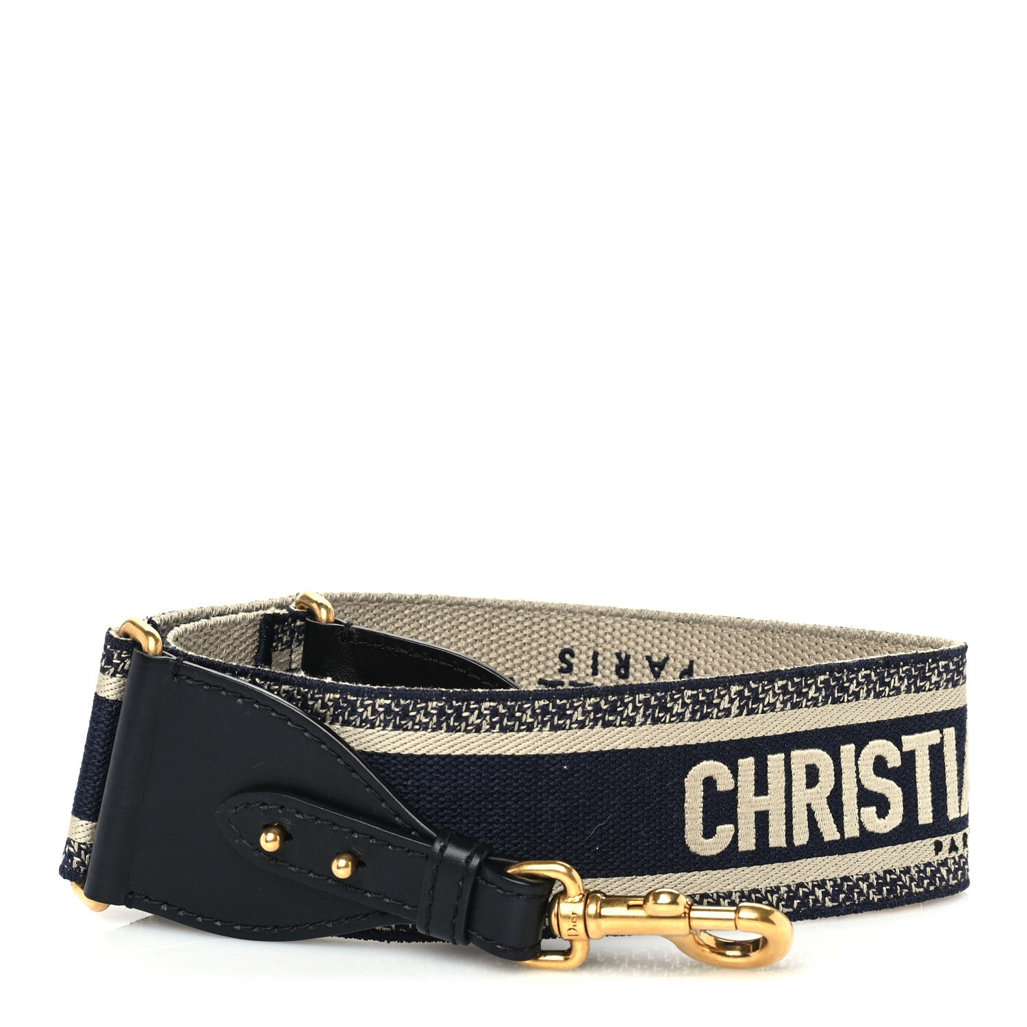Christian Dior Canvas Embroidered Shoulder Strap Blue 1 of 3