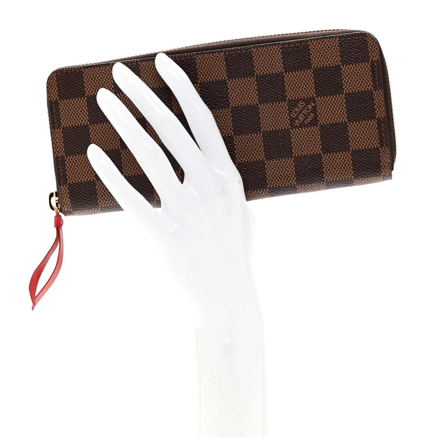 Louis Vuitton Damier Ebene Clemence Wallet Cherry 2 of 6