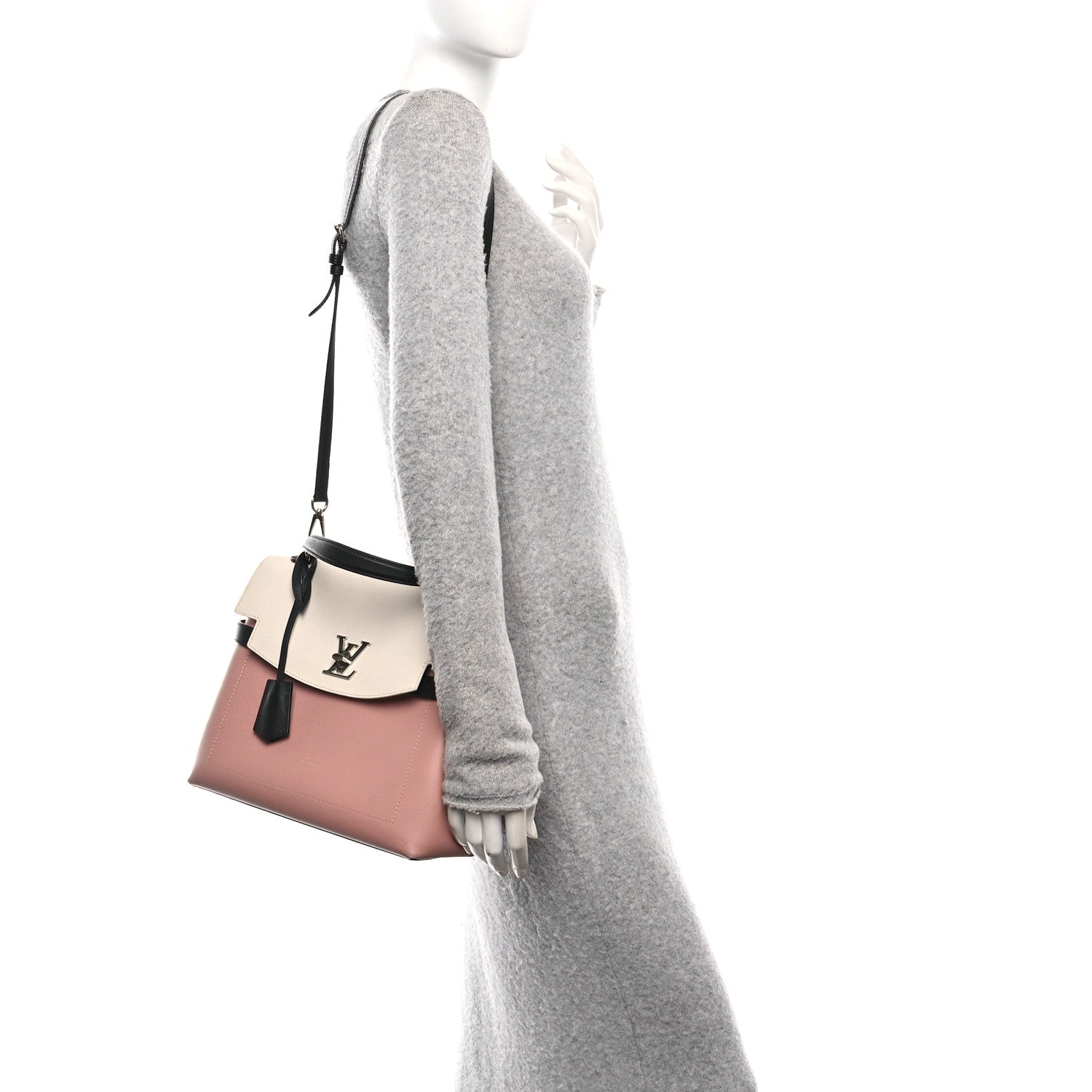 Louis Vuitton Soft Calfskin Lockme Ever Rose Ballet White Maito Black 2 of 9