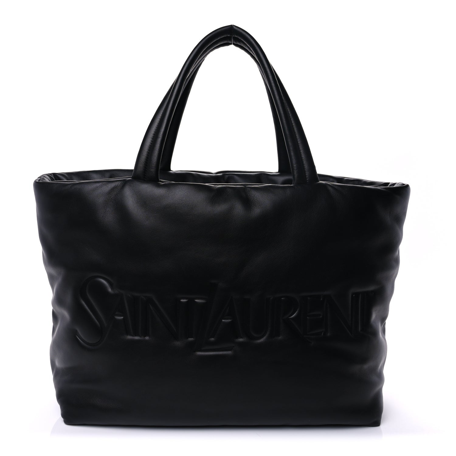 Saint Laurent Lambskin Wide Puffer Tote Black 1 of 8
