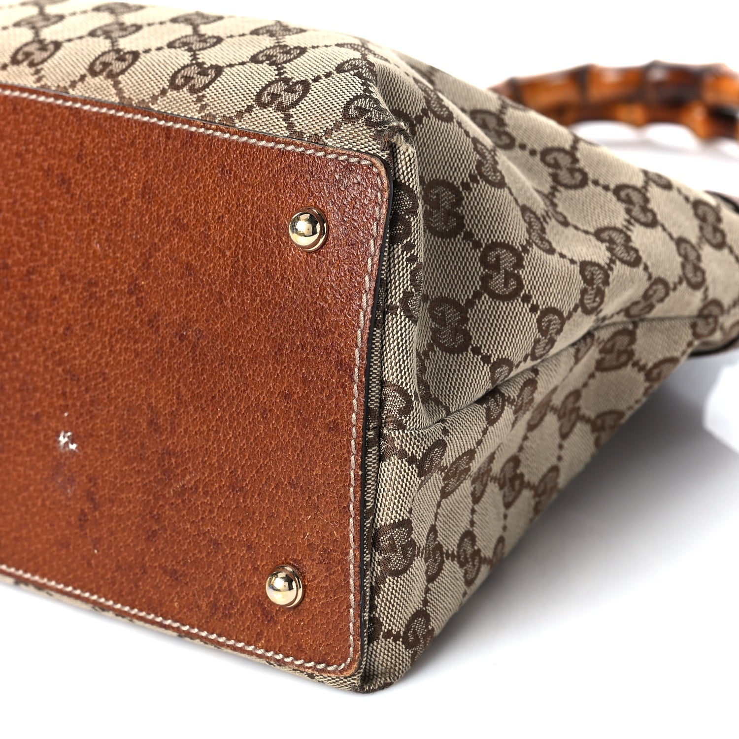 Gucci Monogram Bamboo Handle Bag Brown 8 of 14