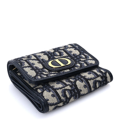 Christian Dior Oblique 30 Montaigne Lotus Wallet Blue 5 of 7