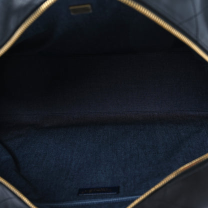 Chanel Calfskin Stitched Maxi Logo Bowling Bag Black 5 of 11