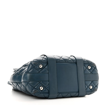 Chanel Lambskin Quilted Easy Carry Shopping Tote Blue 4 of 13
