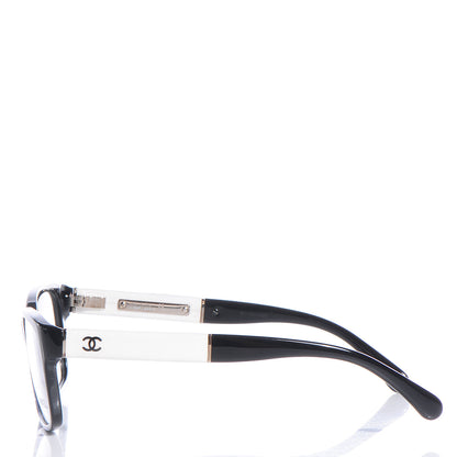 Chanel Acetate CC Eyeglasses Frames Black White 2 of 6