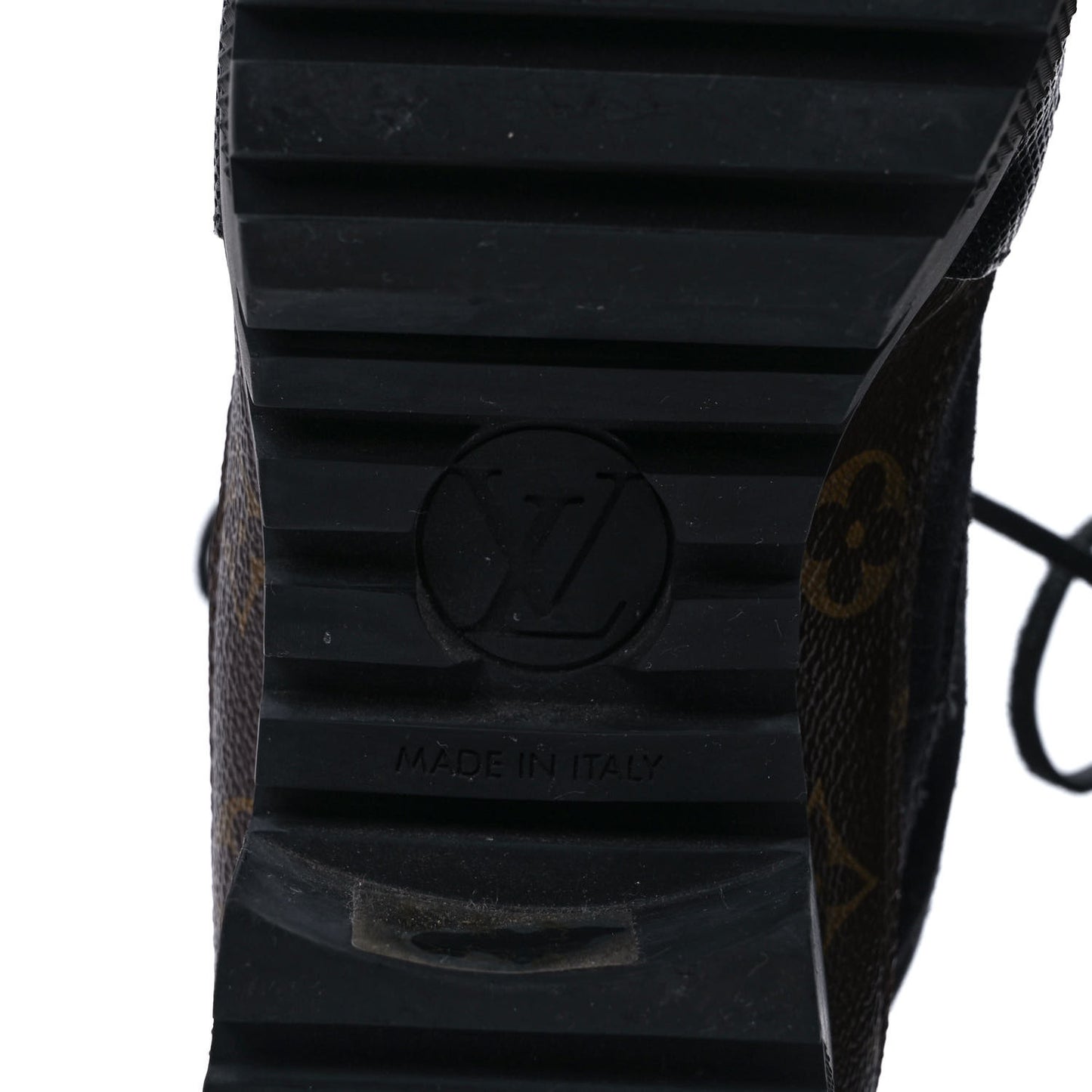 Suede Calfskin Monogram Laureate Platform Desert Boots 40 Black