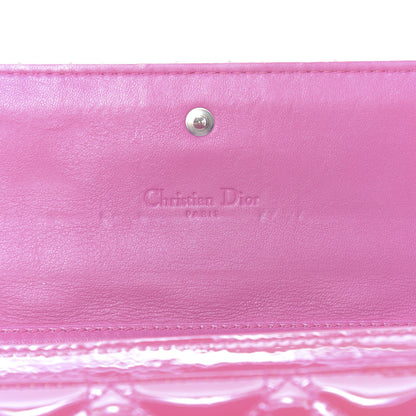 Christian Dior Patent Cannage Rendezvous Chain Wallet Pink 6 of 12