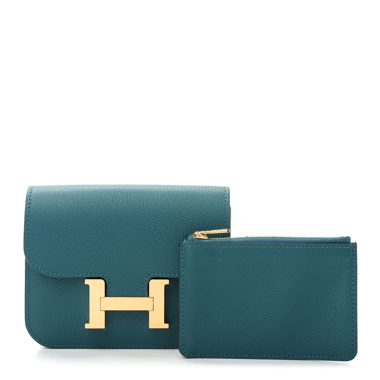 Hermes Evercolor Constance Slim Wallet Vert Bosphore 1 of 9