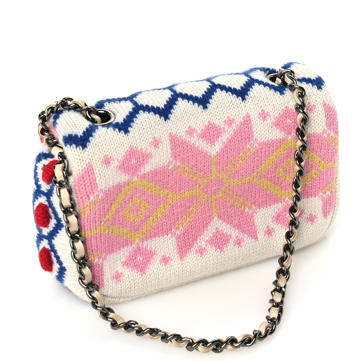 Chanel Cashmere Knit Extra Mini Single Flap White Multicolor 4 of 18