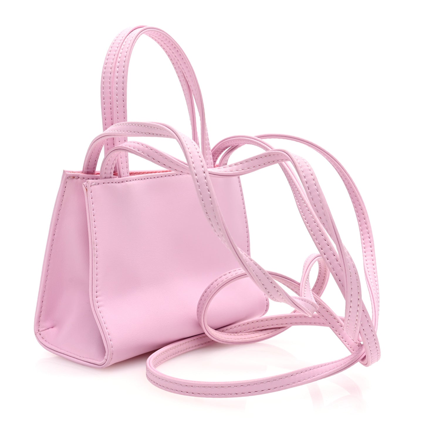 Vegan Leather Small Shopping Bag Bubblegum