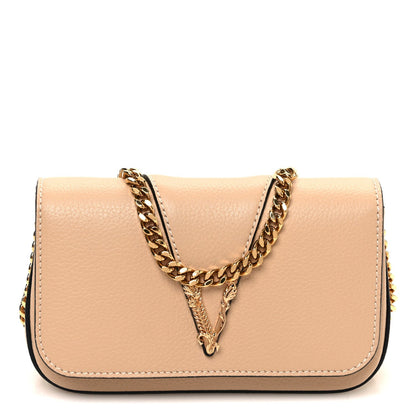 Versace Grained Calfskin Virtus Mini Chain Bag Beige 1 of 7