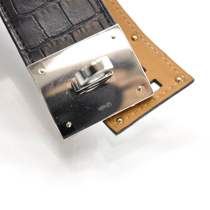 Hermes Alligator Kelly Dog Cuff Black 5 of 5