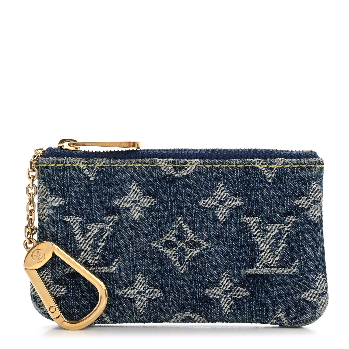 Monogram Denim Key Pouch Blue