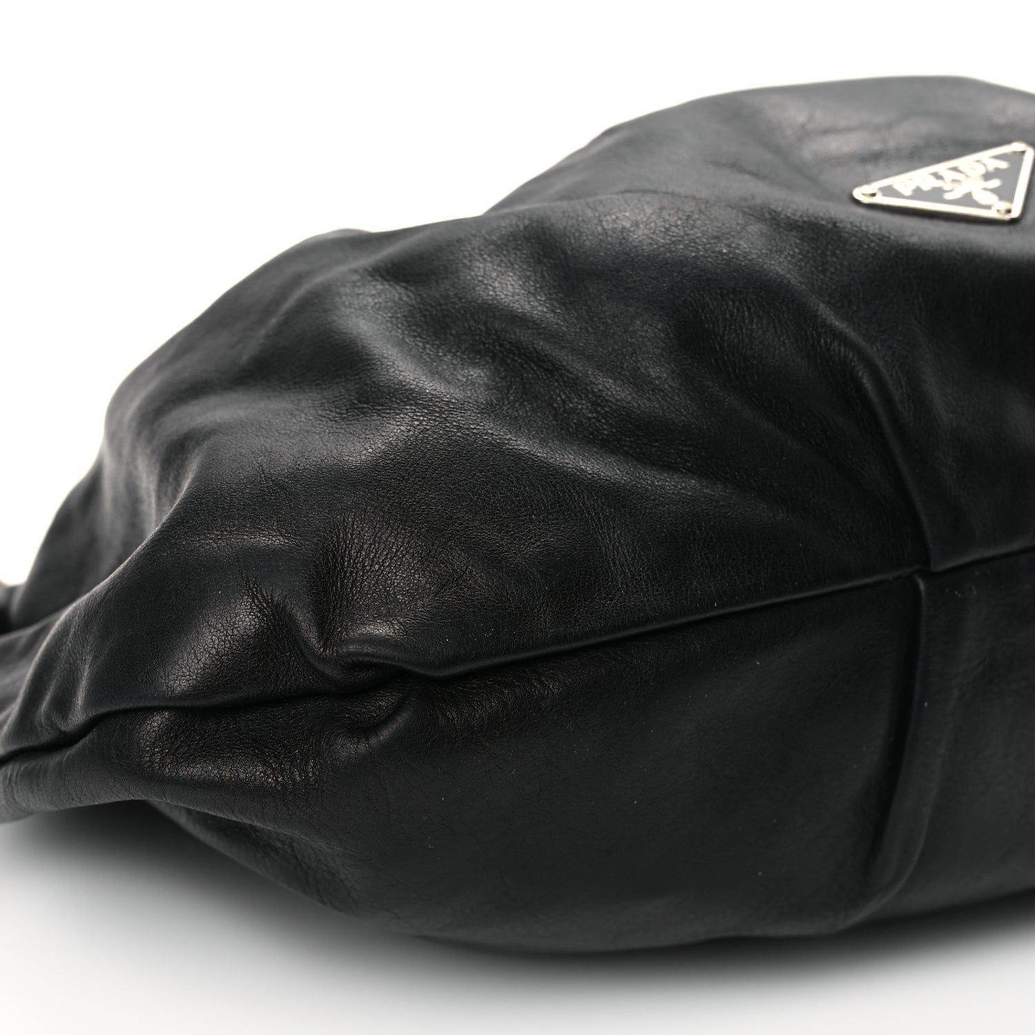 Prada Cervo Hobo Shoulder Bag Black 7 of 9