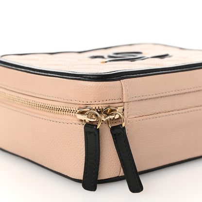 Chanel Caviar Quilted Medium CC Filigree Vanity Case Beige Black 9 of 10