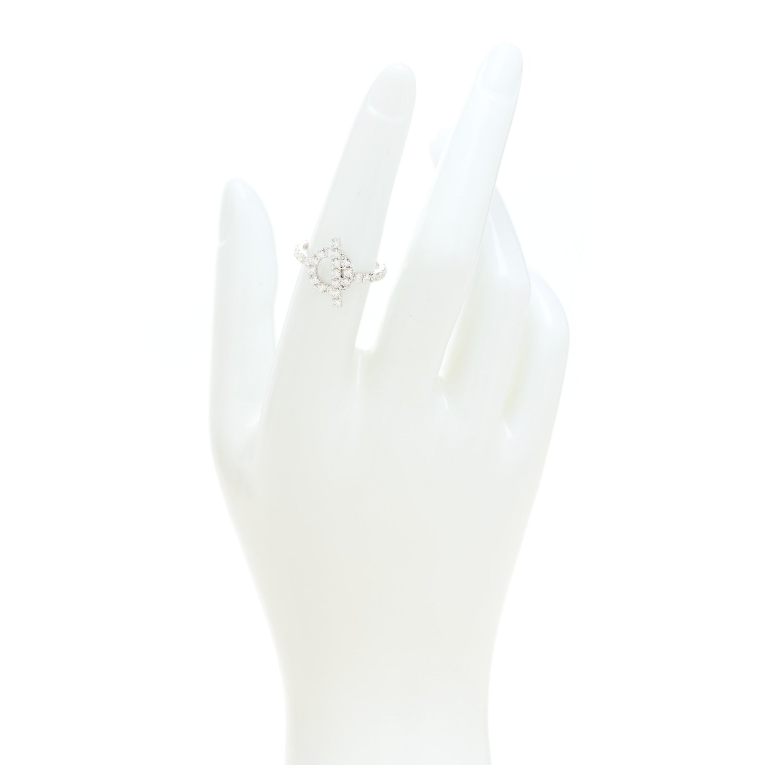 Hermes 18K White Gold Diamond Finesse Ring 52 6 2 of 5