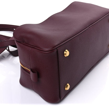 Balenciaga Grained Calfskin Small Carrie Bowling Bag Burgundy 7 of 8