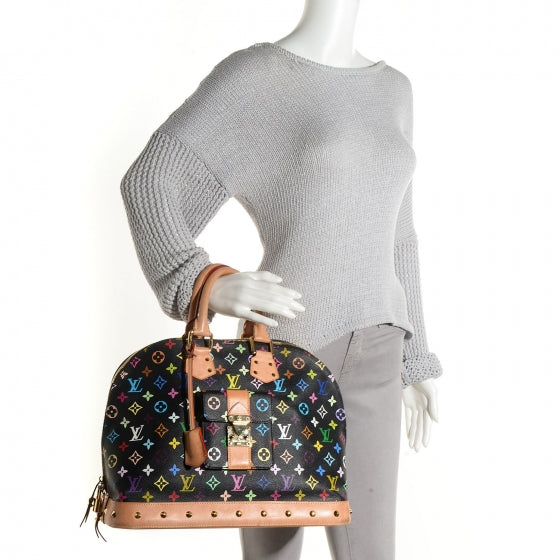Louis Vuitton Monogram Multicolor Alma GM Black 2 of 7