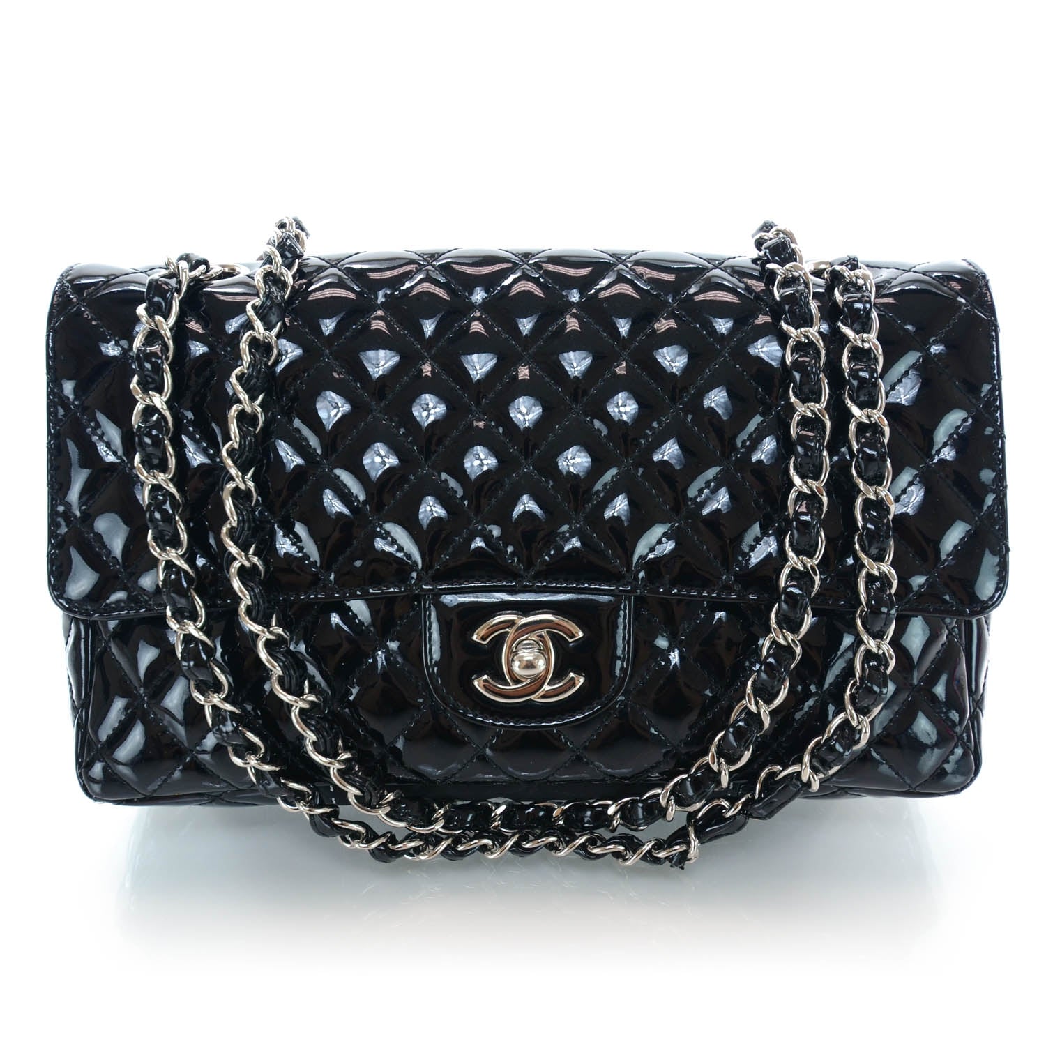 Chanel Patent Secret Label Medium Flap Black 1 of 10