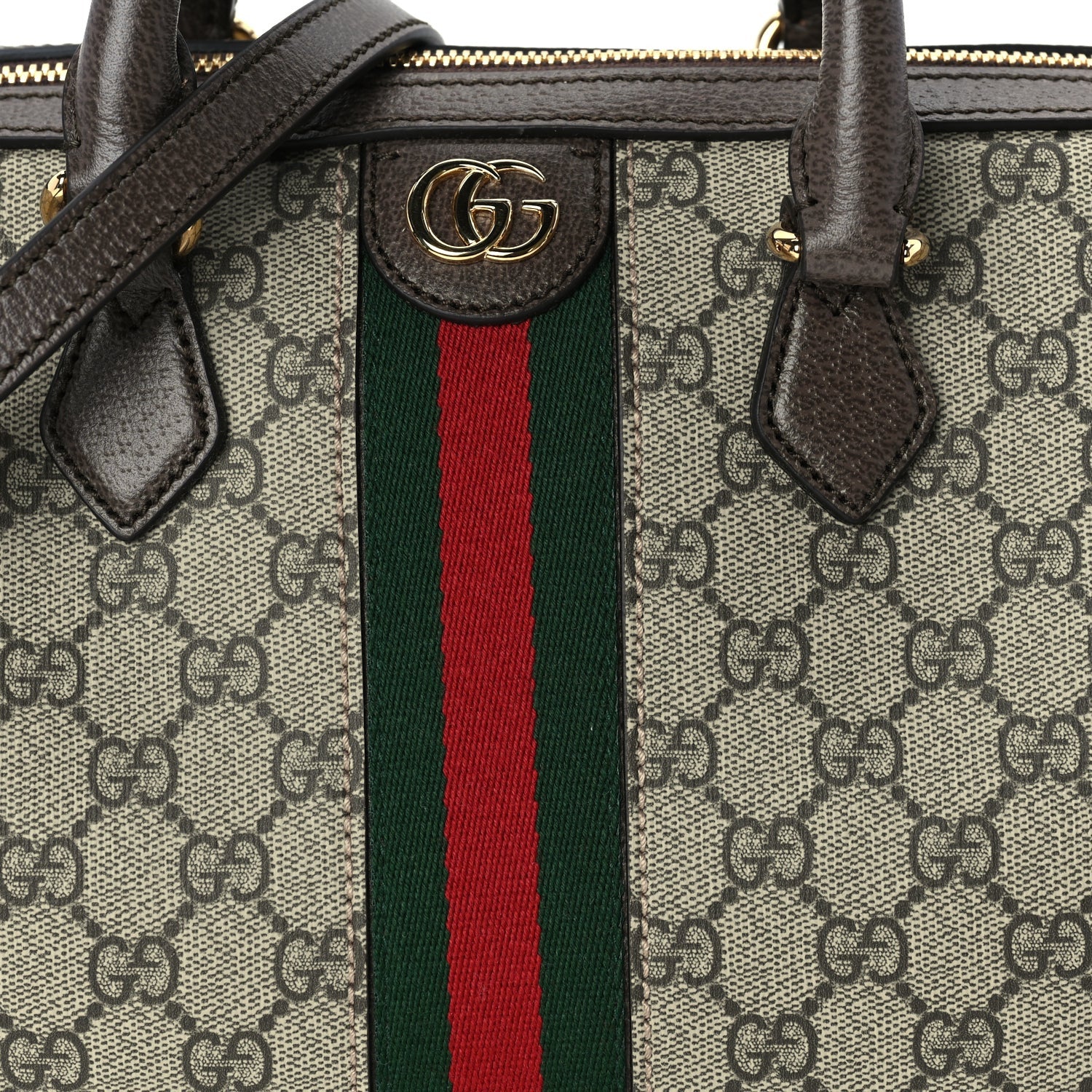 Gucci GG Supreme Monogram Web Large Ophidia Boston Bag Beige Ebony Beige Ebony 6 of 8