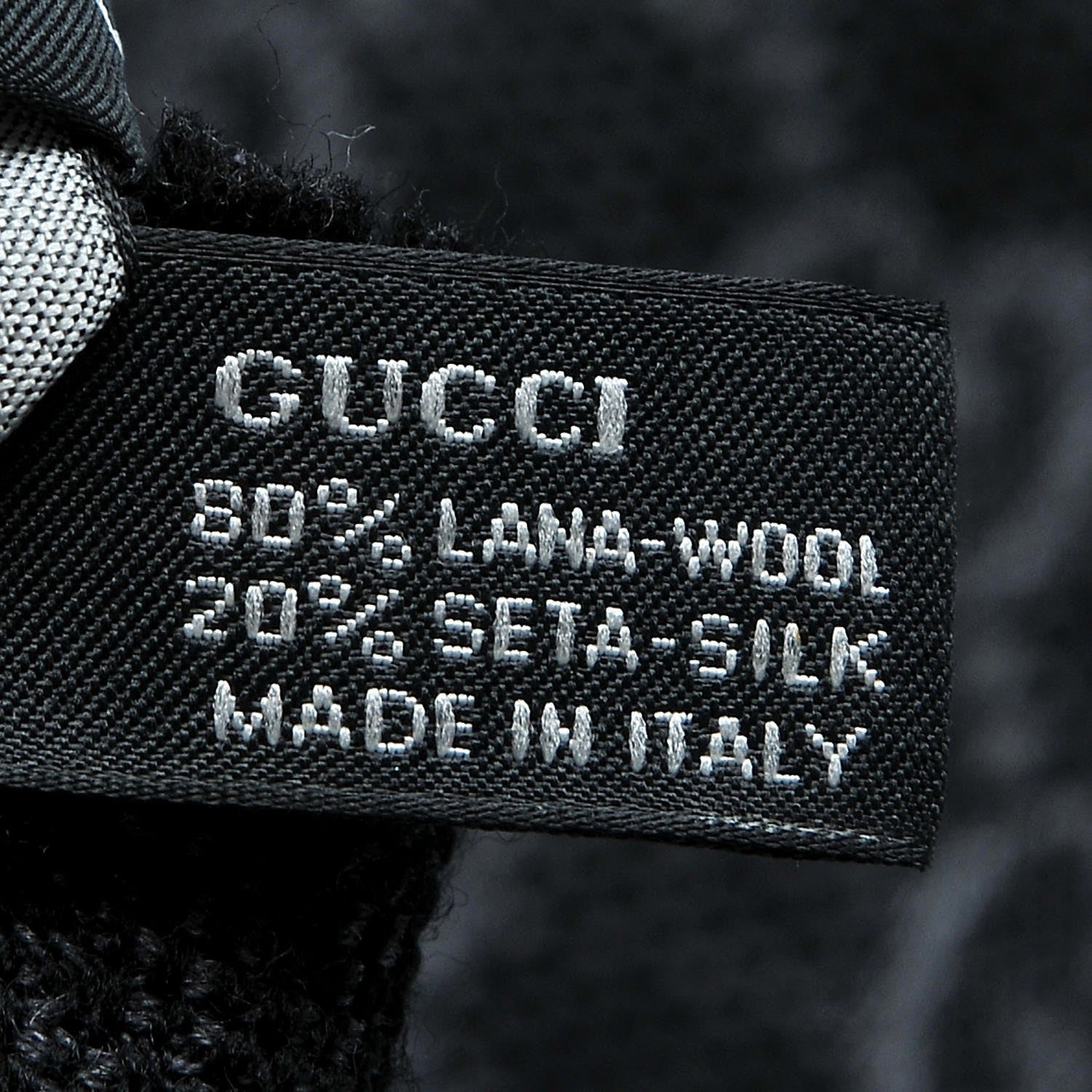 Gucci Wool Silk GG Monogram Web Verbier Fringe Scarf Charcoal 9 of 9