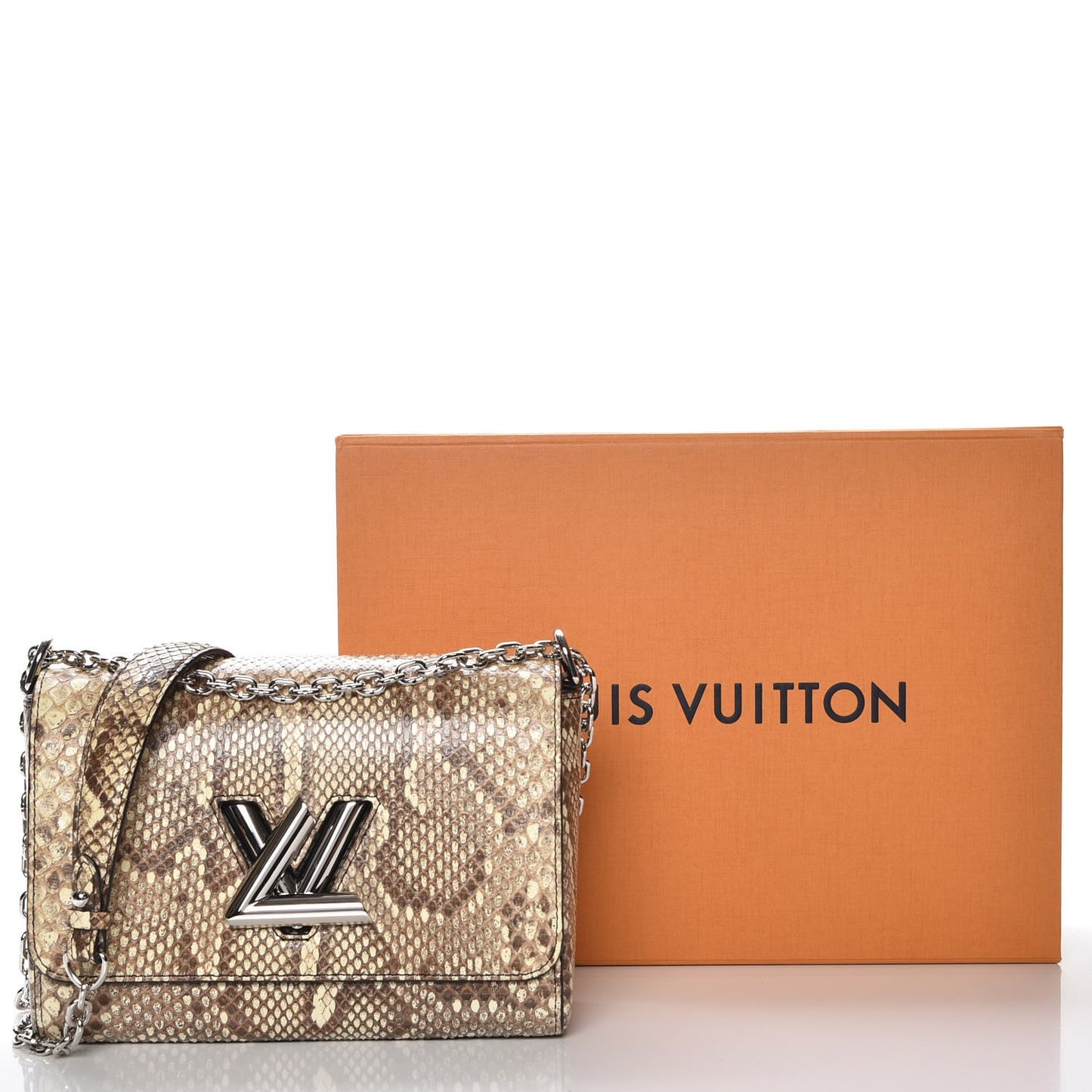 Python Twist Shoulder Bag MM Brown