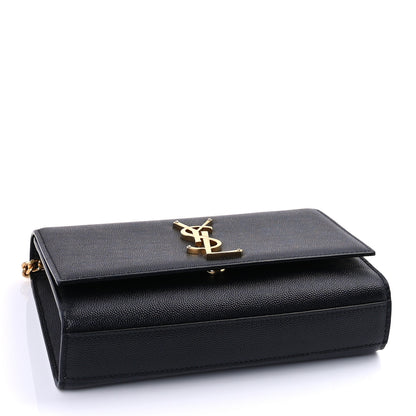 Saint Laurent Grain De Poudre Medium Classic Monogram Kate Satchel Black 3 of 8