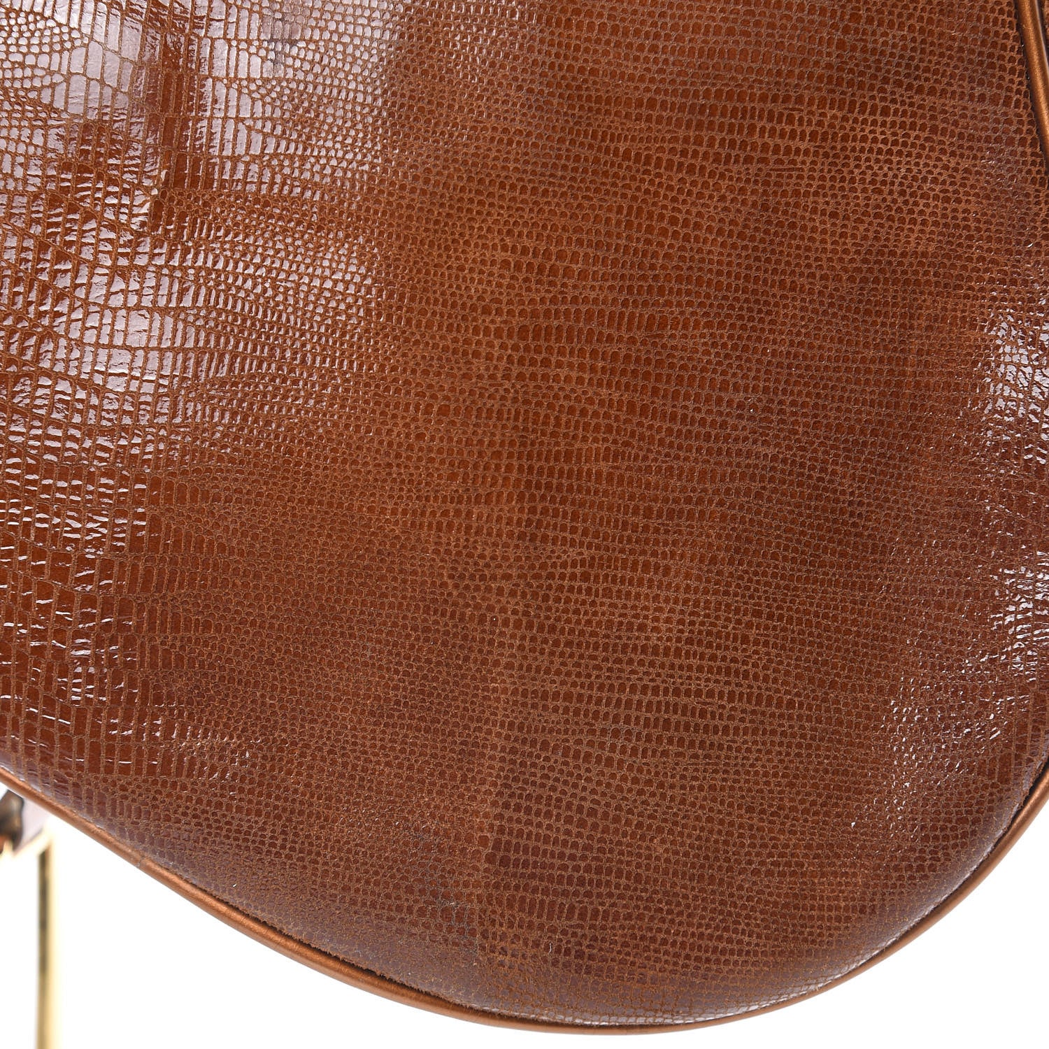 Christian Dior Lizard Saddle Bag Brown 14 of 15