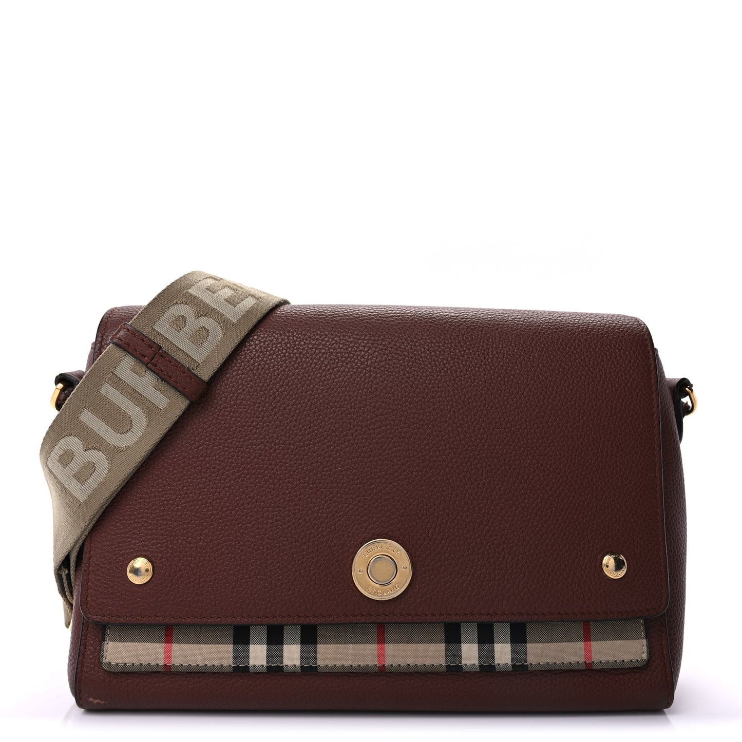 Calfskin Vintage Check Note Crossbody Bag Tan