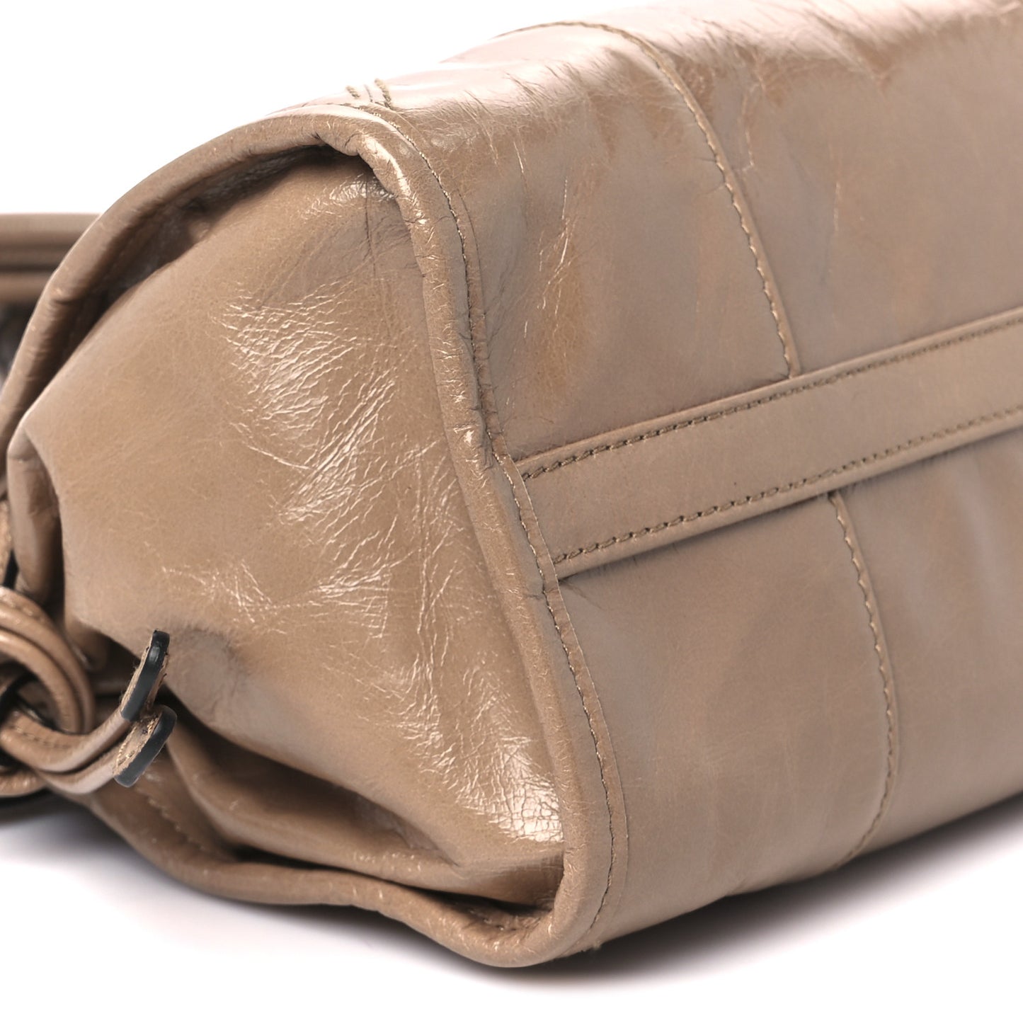 Glossy Calfskin Triangle Medium Bonnie Shoulder Bag Cameo