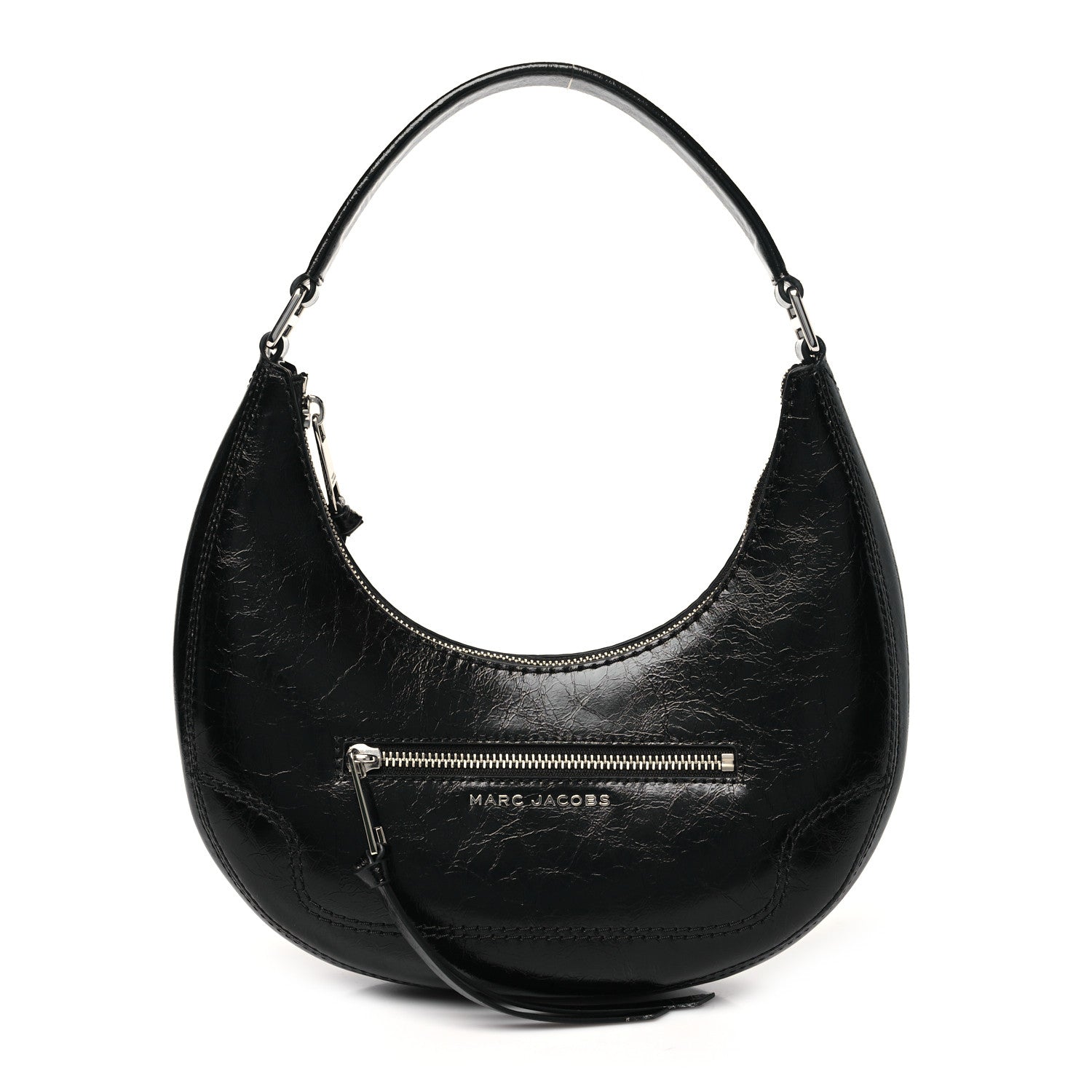 Marc Jacobs Crinkled Calfskin Crusier Crescent Bag Black 1 of 10