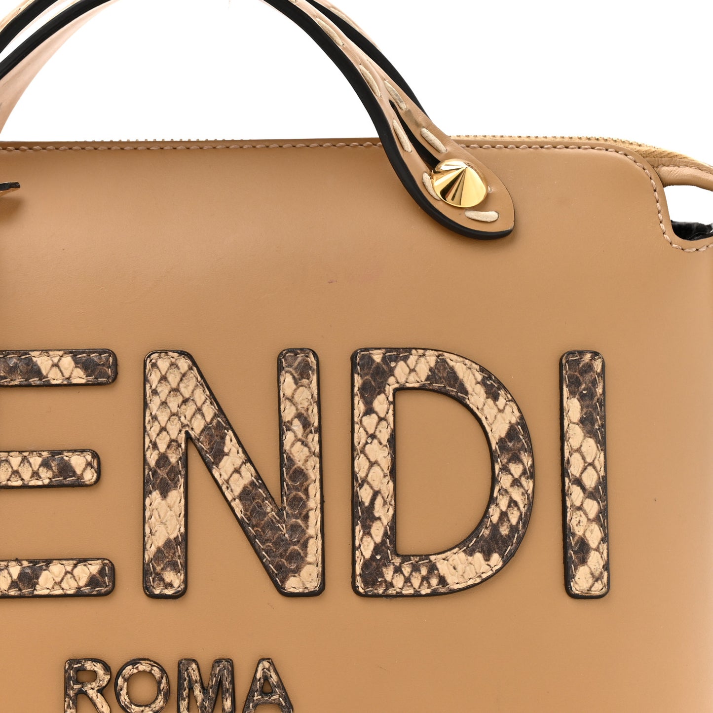 Vitello King Elaphe Python Print Logo Medium By The Way Boston Bag Miele Scuro Makeup