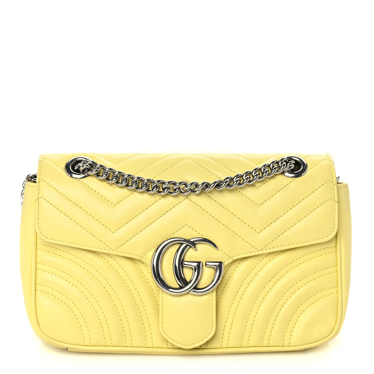 Calfskin Matelasse Small GG Marmont Shoulder Bag Banana