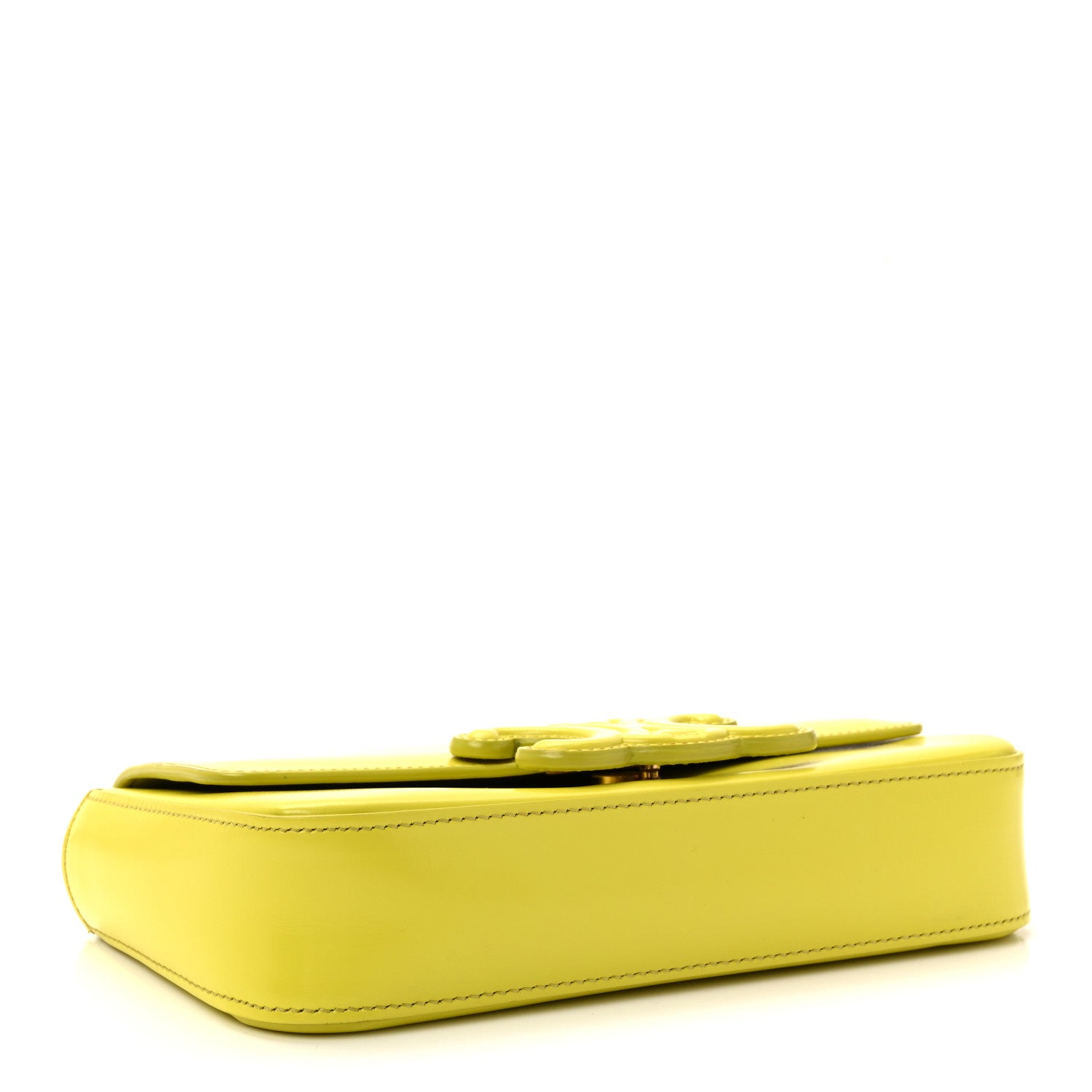 Celine Shiny Calfskin Cuir Triomphe Chain Shoulder Bag Anis 4 of 10