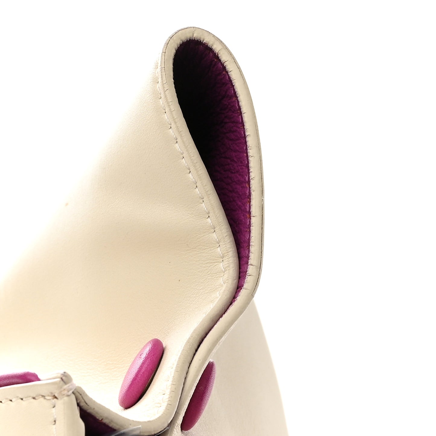 Smooth Calfskin Small Trapeze White Magenta