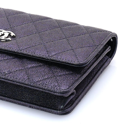 Chanel Iridescent Caviar Quilted Classic Pouch Clutch  Black 8 of 8
