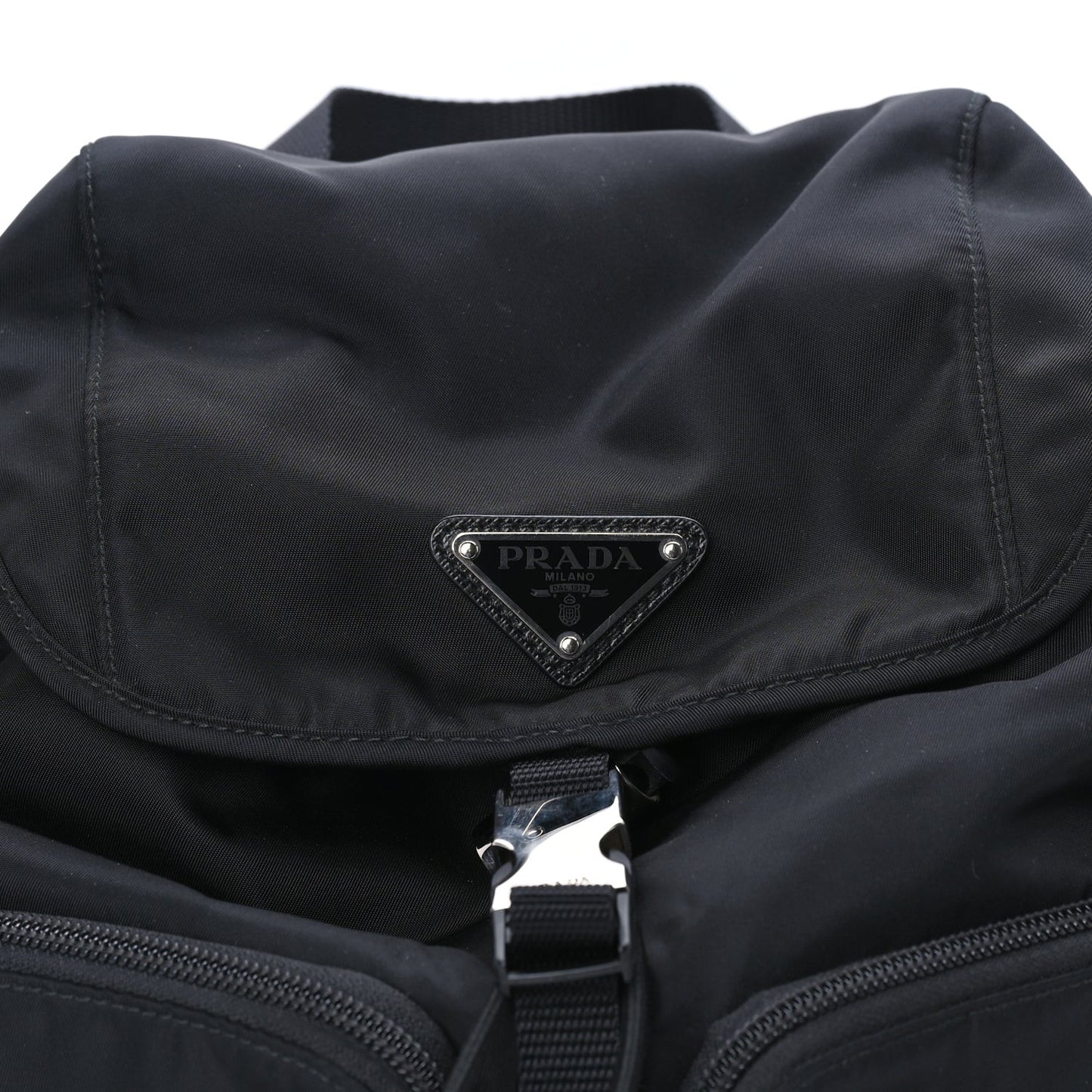 Tessuto Nylon Saffiano Vela Medium Backpack Black