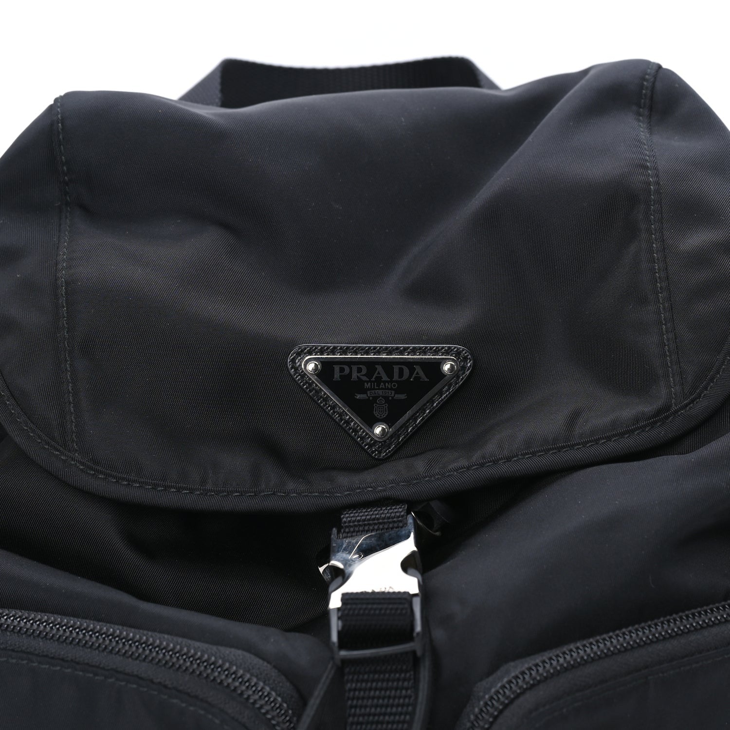 Prada Tessuto Nylon Saffiano Vela Medium Backpack Black 5 of 7