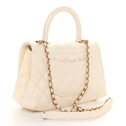 Chanel Caviar Quilted Mini Coco Handle Flap White 3 of 12