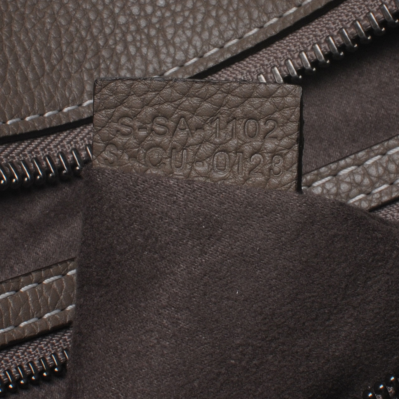 Celine Drummed Calfskin Mini Luggage Bag Souris 9 of 9