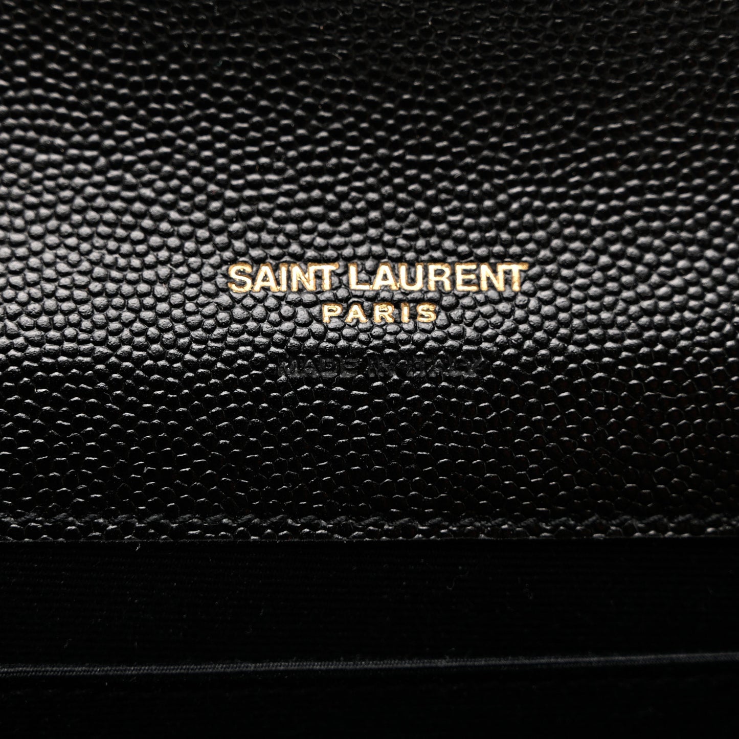 Grain De Poudre Matelasse Chevron Monogram Envelope Clutch Black