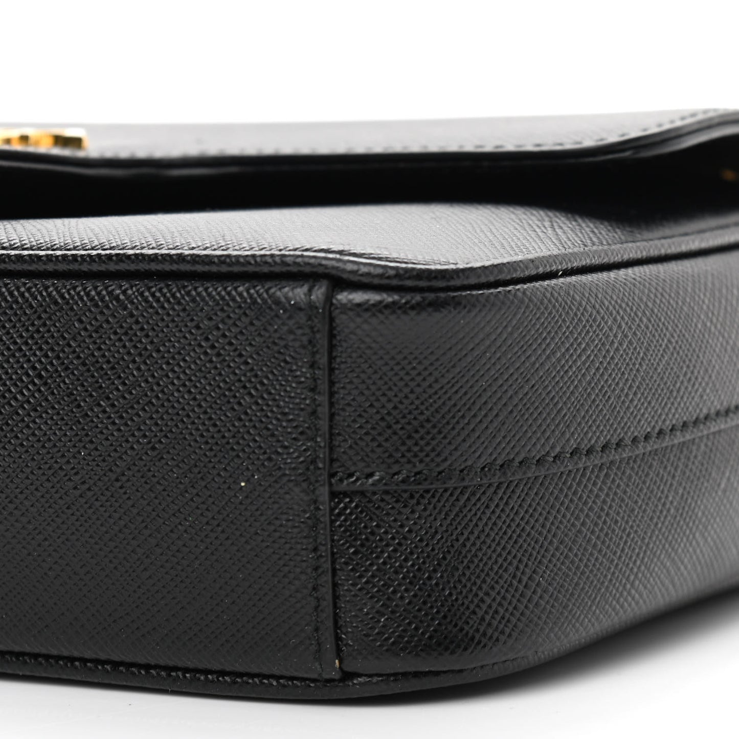 Saffiano Flap Shoulder Bag Black