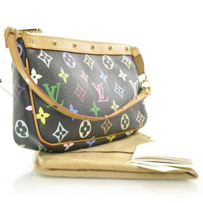 Louis Vuitton Monogram Multicolor Pochette Accessories Black 3 of 8