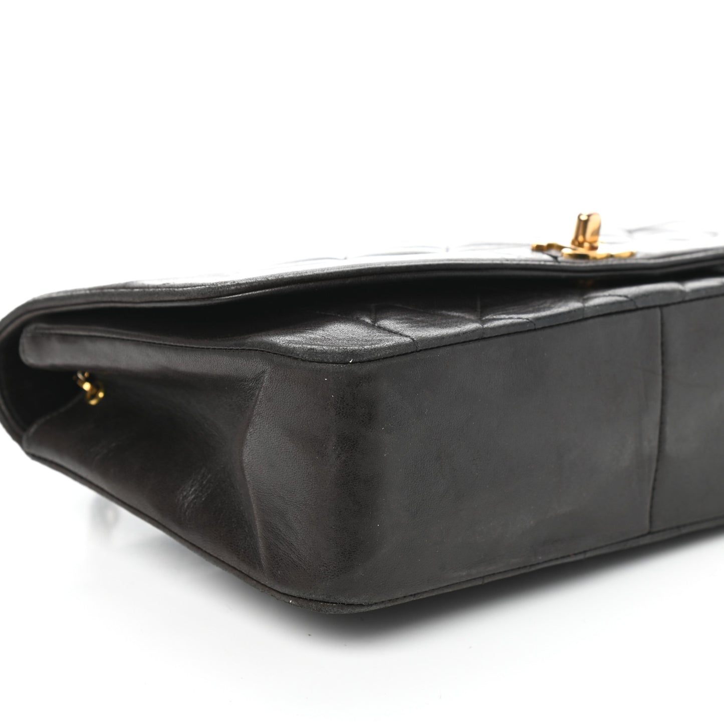 Lambskin Quilted Medium Single Flap Brown