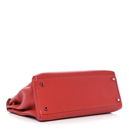 Hermes Taurillon Clemence Retourne Kelly 35 Rouge Casaque 3 of 15